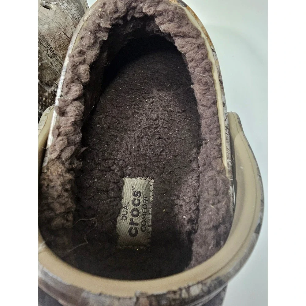 Crocs Classic Lined Clog RealTree Edge Camo Brown Faux Fur Fleece Men 7 Women 9
